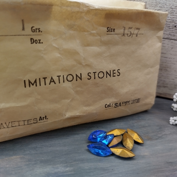 Vintage Sapphire Navettes For Jewelry Making 20 Stones Per Set - Picture 6 of 9